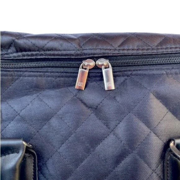 American Tourister 3 Piece Black Quilted & Faux Leather Accents - Some Callouts - Picture 6 of 15